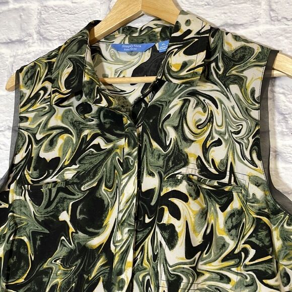 Simply Vera Vera Wang Marble Print A-line Sleeveless Dress Size Extra Large - Picture 4 of 14